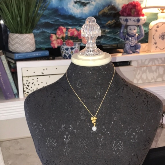 Mermaid 925 Necklace with Tourmaline Stone NWT - Picture 3 of 3